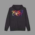 Black hoodie with colorful 'THEY WENT GHOST' 